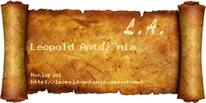 Leopold Antónia névjegykártya