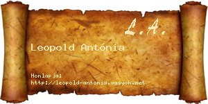 Leopold Antónia névjegykártya